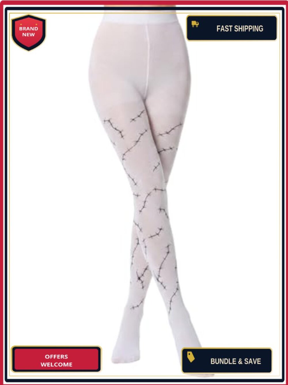 Halloween Stitched Tights Stretchy Pantyhose Costume Accessory